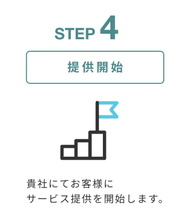 [STEP4] 提供開始 貴社にてお客様にサービス提供を開始します。